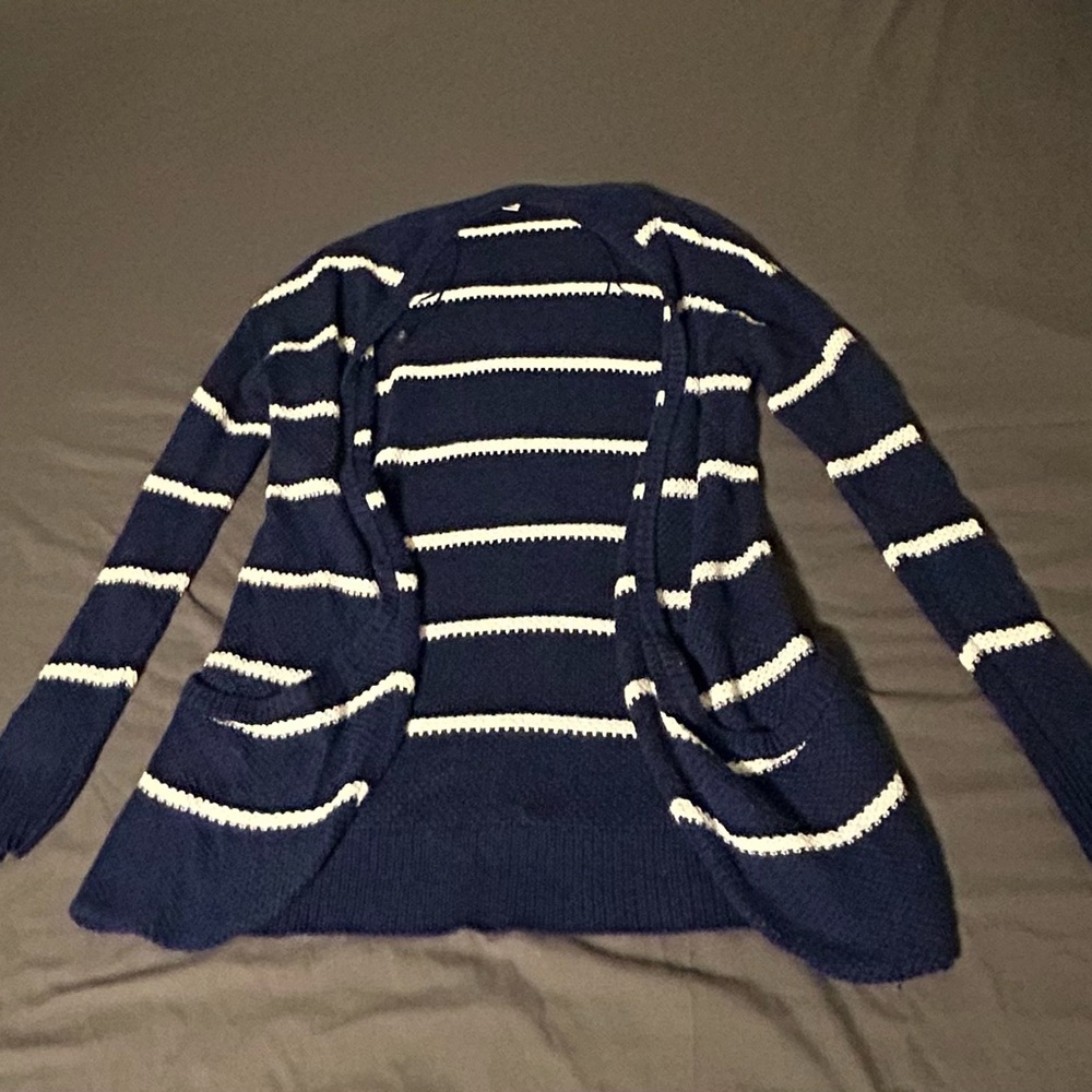 American Eagle Outfitters Blue & White Stripe Cardigan